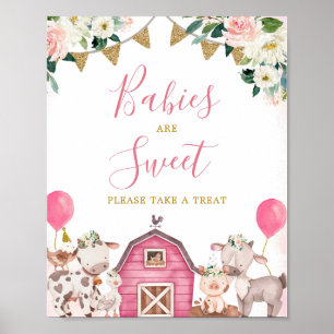 Girl Pink Farm S'il vous plaît prendre une affiche