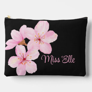 Girl Pink Floral Custom Zubehörtasche
