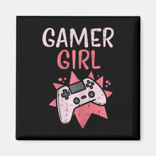 Girl Pink Game Controller Niedlich Video Gaming Fr Magnet