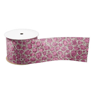 Girl Pink Glitzer Leopard Print          Satinband