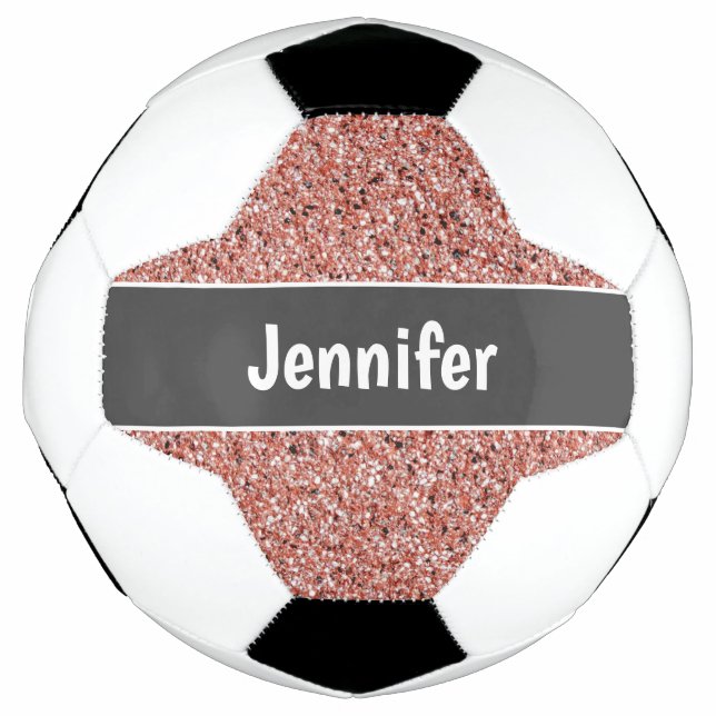 Girl Pink Glitzer Personalisiert Kinder Fußball (Vorderseite)