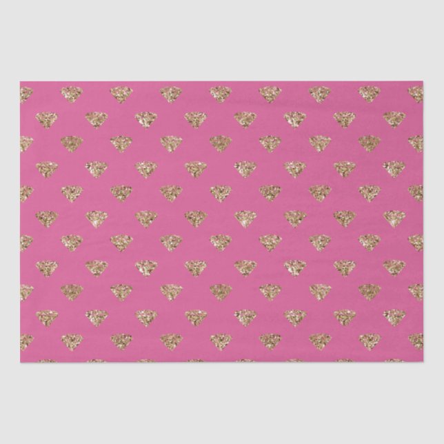 Girl Pink Gold Glitzer Jewel Diamonds Seidenpapier (Vorderseite)