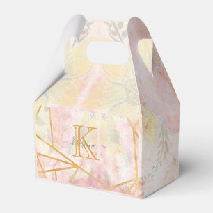 Girl Pink Gold Glitzer Sparkle Monogram Floral Geschenkschachtel