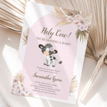 Girl Pink Holy Cow Baby Dusche