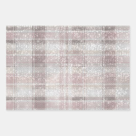 Girl Pink Kariert Stripes Sparkor Geschenkpapier Set