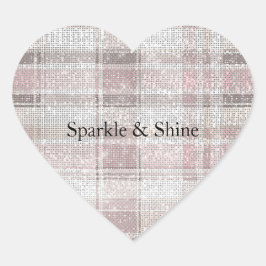 Girl Pink Kariert Stripes Sparkor Herz-Aufkleber