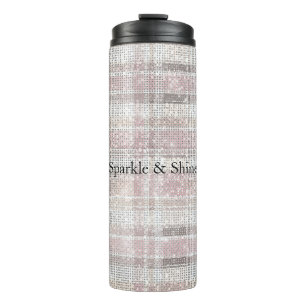 Girl Pink Kariert Stripes Sparkor Thermosbecher