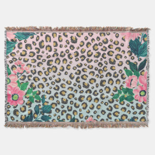 Girl Pink Minze Ombre Bloral Glitzer Leopard Print Decke