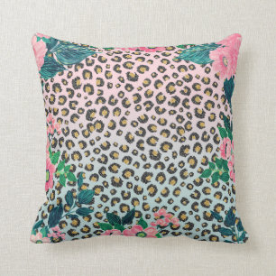 Girl Pink Minze Ombre Bloral Glitzer Leopard Print Kissen
