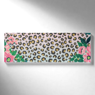 Girl Pink Minze Ombre Bloral Glitzer Leopard Print Namenschild