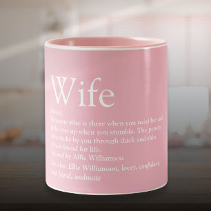 Girl Pink Moderne typografische Fun-Ehefrau Defini Zweifarbige Tasse