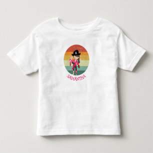 Girl Pink Parrot Pirate Party Kleinkind T-shirt
