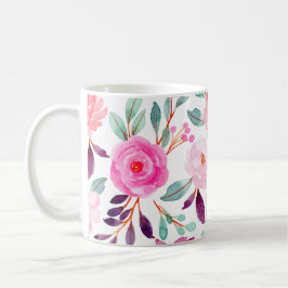 Girl Pink Pflaume Lilac Blumenmuster Kaffeetasse