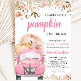 Girl Pink Pumpkin Truck Kinderdusche Einladung