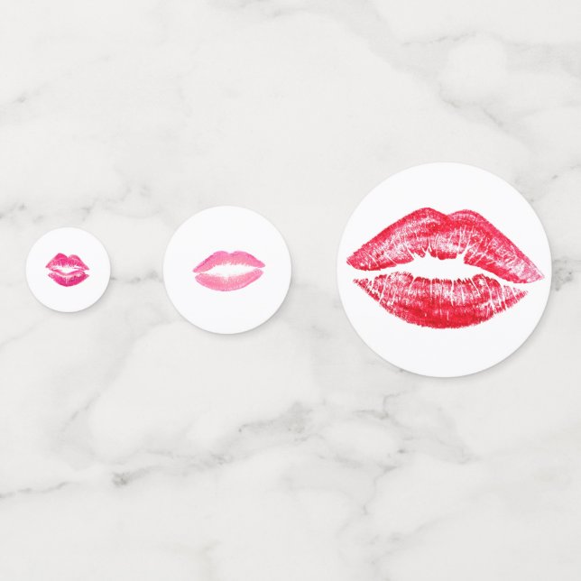 Girl Pink Red Kiss Lipstick Junggeselinnen-Abschie Konfetti (Vorderseiten)
