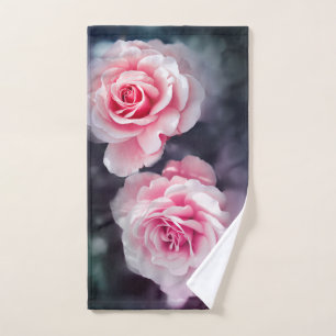 Girl Pink Roses Foto Handtuch