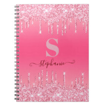 Girl Pink Sparkle Glitzer Monogram