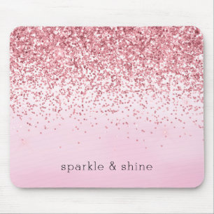 Girl Pink Watercolor Glitzer Mousepad