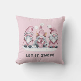 Girl Pink Watercolor Skandinavier Weihnachtsgenom Kissen