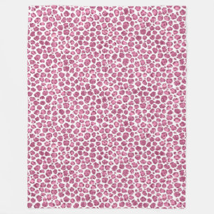 Girl Pink White Glam Glitzer Leopard Print Fleecedecke