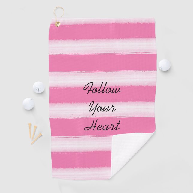 Girl Pink White Stripes Golfhandtuch (Insitu)