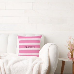 Girl Pink White Stripes Kissen