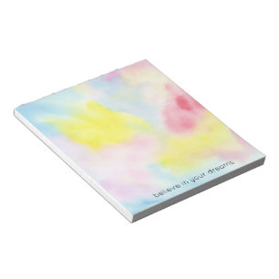 Girl Pink Yellow Blue Gefärbte Krawatte Notizblock