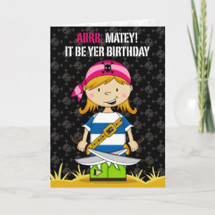 Girl Pirate Grußkarte Karte