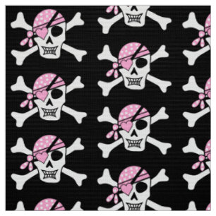 Girl Pirate Skull und Bones Black Stoff