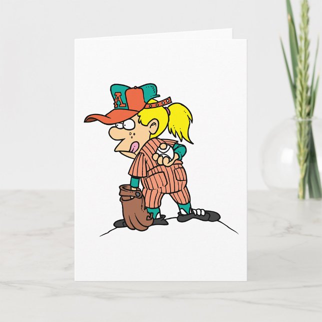 Girl Pitching im Baseball Grußkarten Karte (Von Creator hochgeladen)