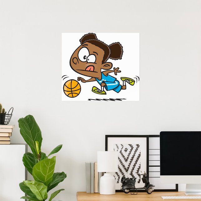 Girl Playing Basketball Poster (Créateur téléchargé)