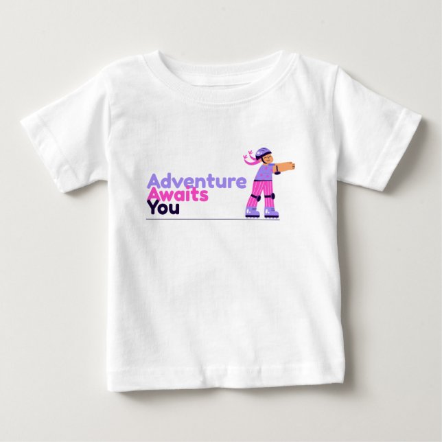 Girl Playing mit Skaten Lila Baby T-shirt (Vorderseite)