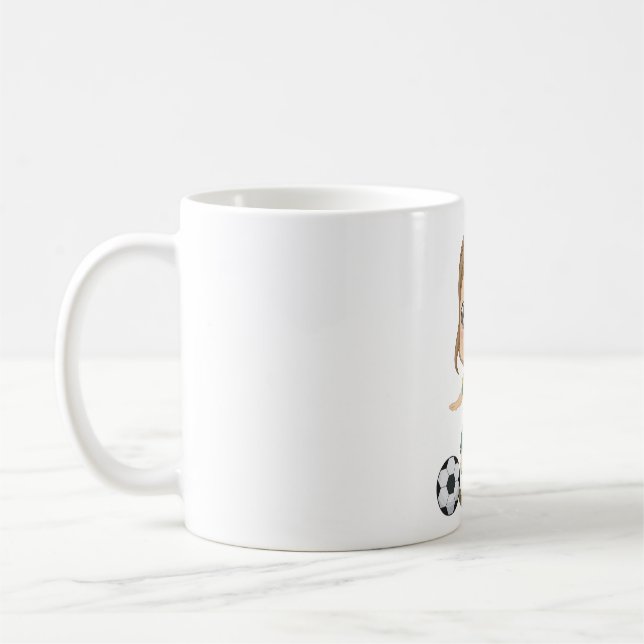 Girl Playing Soccer Adorable Kids Sports Kaffeetasse (Links)