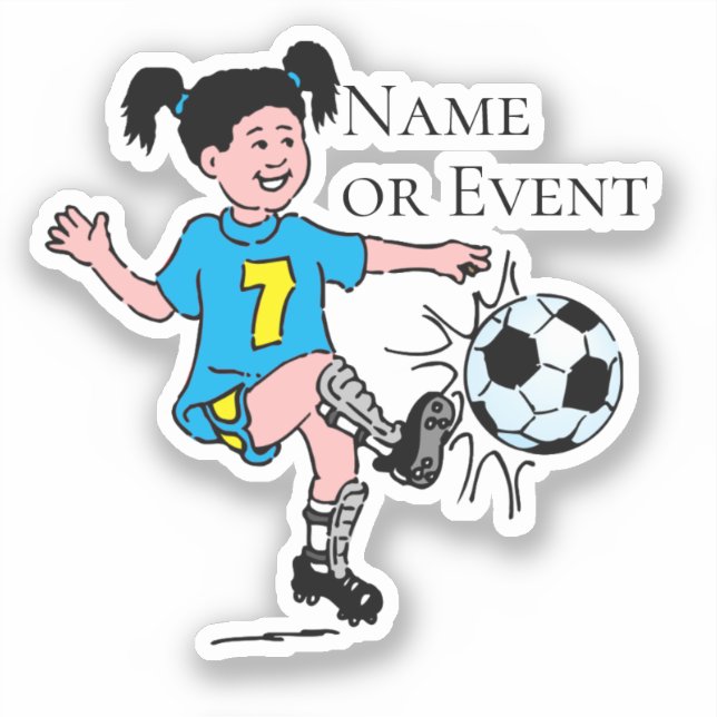 Girl Playing Soccer  Aufkleber (Vorderseite)