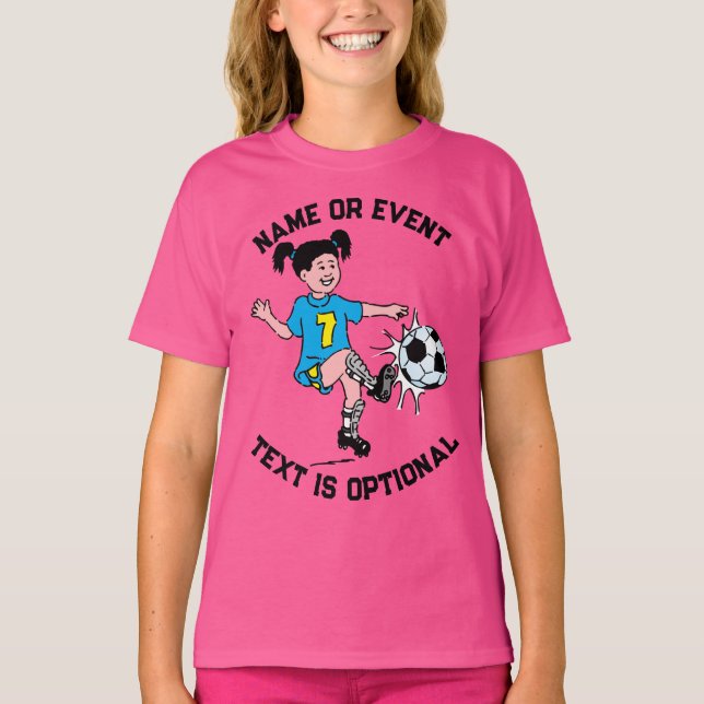 Girl Playing Soccer T-Shirt (Vorderseite)