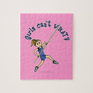 Girl Pole Vaulting - Blau (Licht)