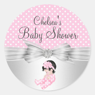 Girl Polka dot Baby Shocker Runder Aufkleber