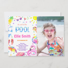 Girl Pool Foto Einladung