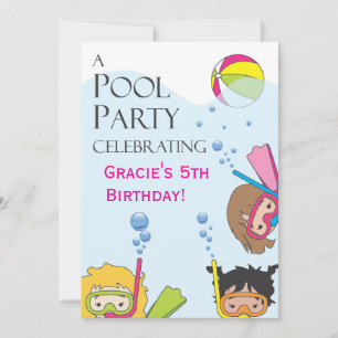 Girl Pool Geburtstagsparty Einladung