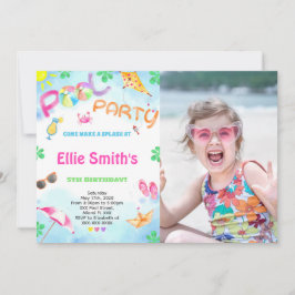 Girl Pool zum Geburtstag Foto Einladung