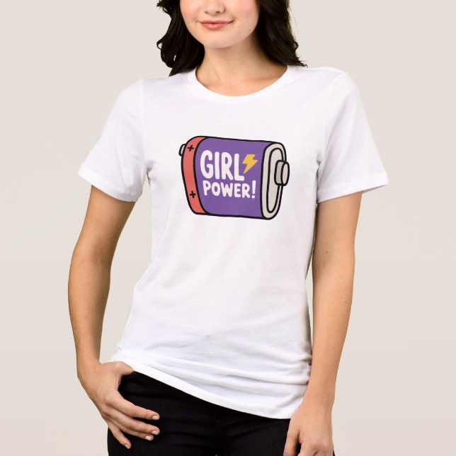 Girl Power Battery Tri-Blend Shirt (Vorderseite)