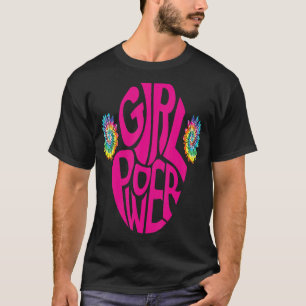 Girl Power Blume Gefärbte Krawatte Hippie Empower T-Shirt