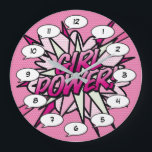 GIRL POWER Comic Pop Rosa Große Wanduhr<br><div class="desc">Das trendige Superheld-Comic bucht Pop-Uhren, die in einer Reihe von Zimmern rund um Ihre Zuhause oder Ihr Büro mit einem Farbtupfer aufwarten. Ideal, um sich selbst oder jemanden, den Sie kennen, mit diesen coolen, einzigartigen Comic con Designer Uhren zu Leckerei zu bringen. Warum nicht noch ein bisschen zap pow und...</div>