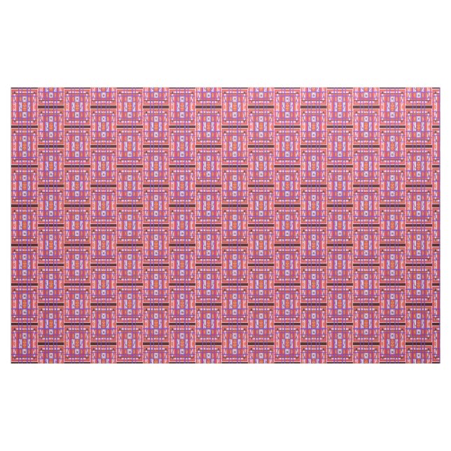 Girl Power Curvy Karierte Abstrakte Folkloregewebe Stoff (Yard (91,4 cm))