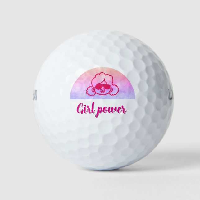 Girl power drôle balle de golf (Devant)