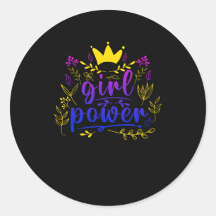 Girl Power Feminist Power Equality Runder Aufkleber
