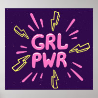 Girl Power feministischer Slogan, violetter Hinter