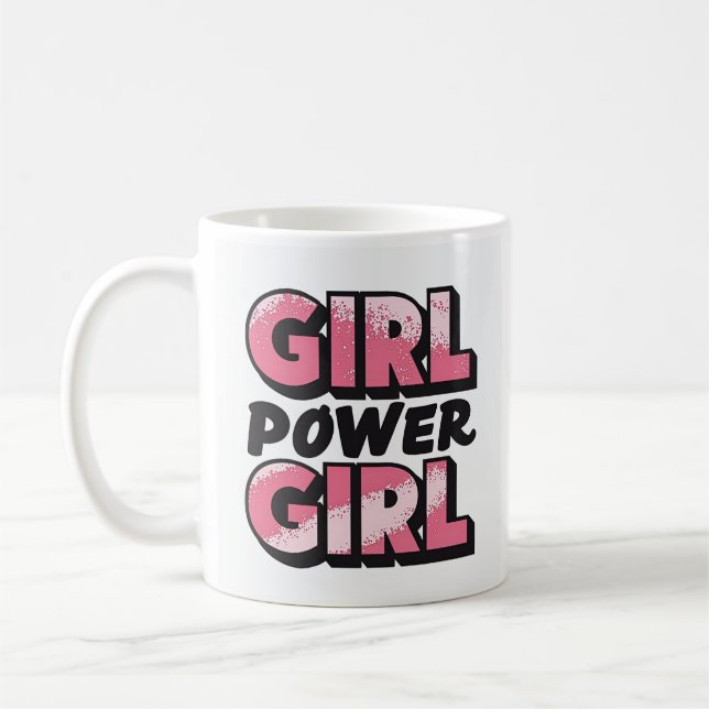 Girl-Power: Fette Typografie - Stärkung der grafis Kaffeetasse (Links)