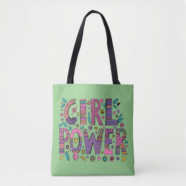 Girl-Power Frauen Niedlich Tasche (Vorderseite)