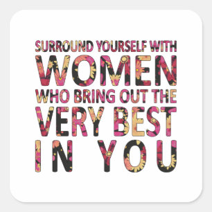 Girl-Power-Frauenweibchen Gift-Idee Quadratischer Aufkleber